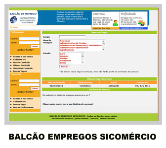 Balc�o de Empregos Sicom�rcio